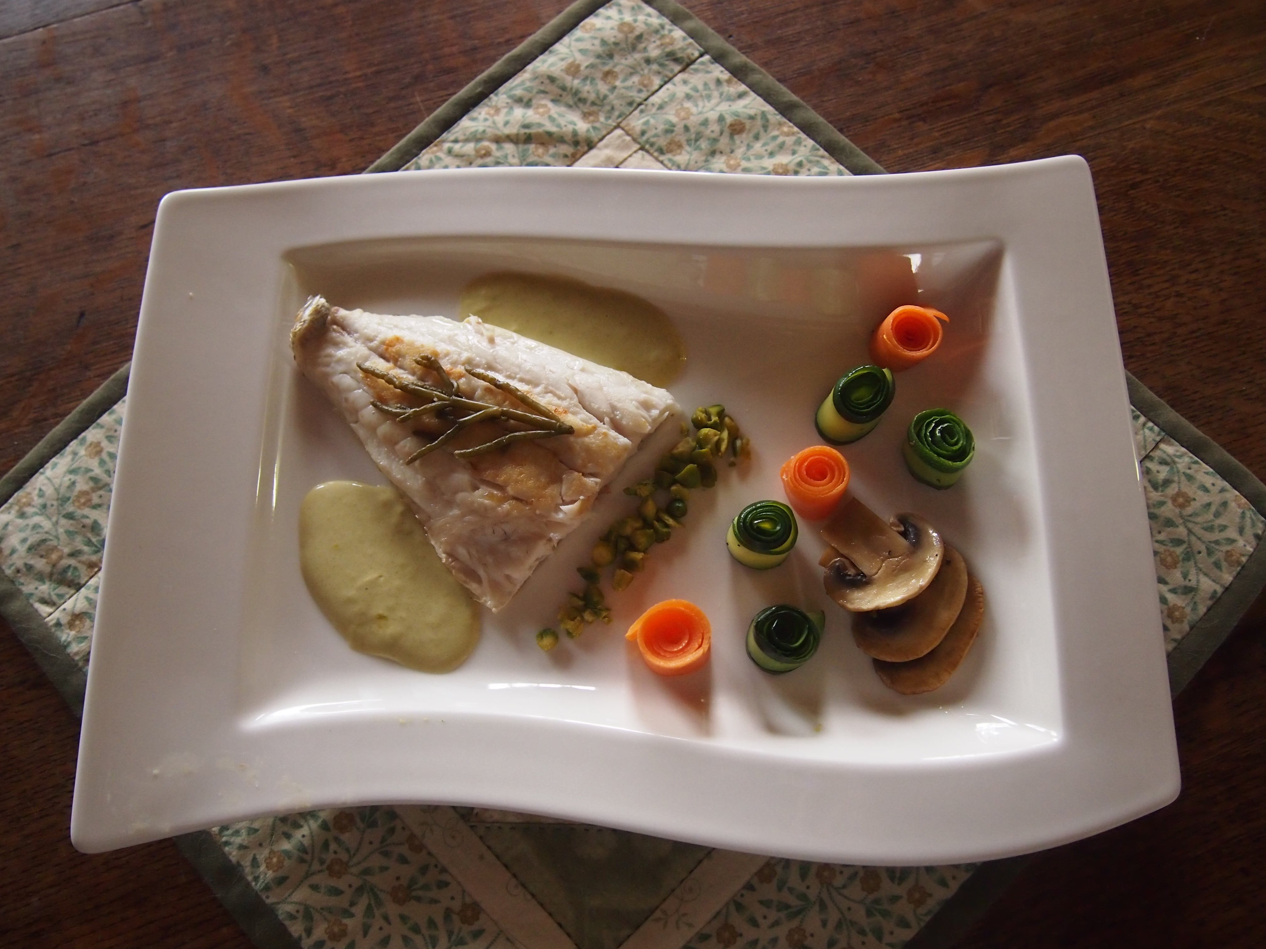 Recette Filet de bar sauce aux pistaches